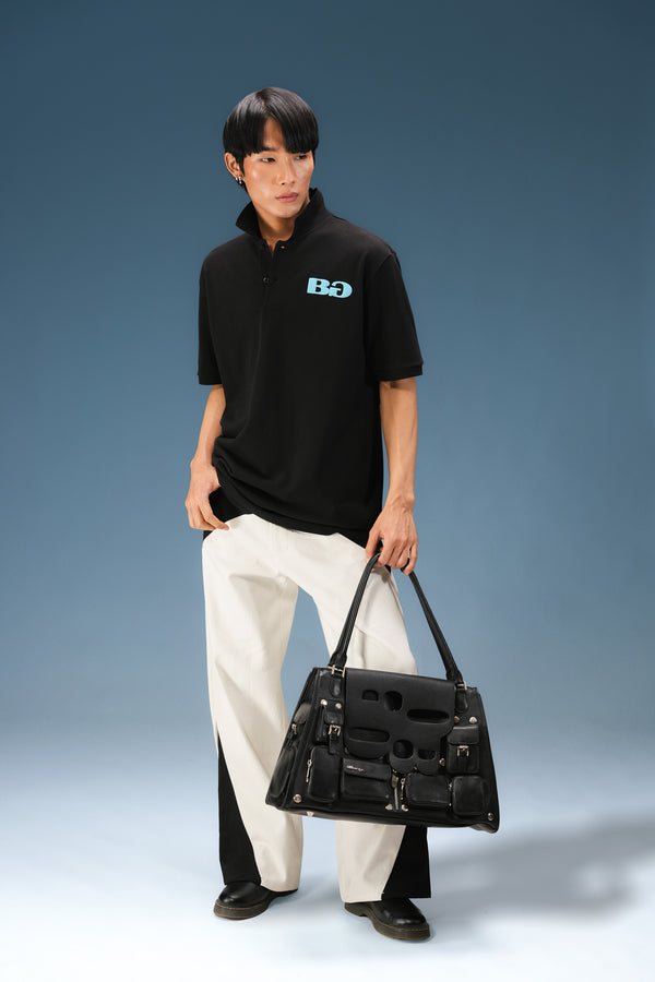 Black Basic Polo T-Shirt