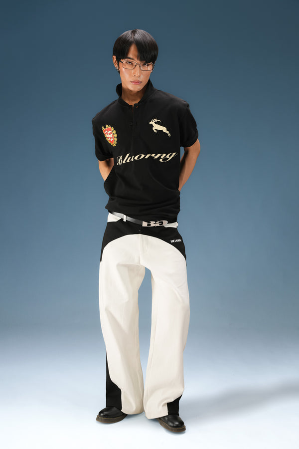 Black Noble Stag Polo T-Shirt