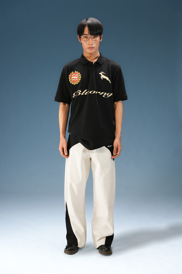 Black Noble Stag Polo T-Shirt