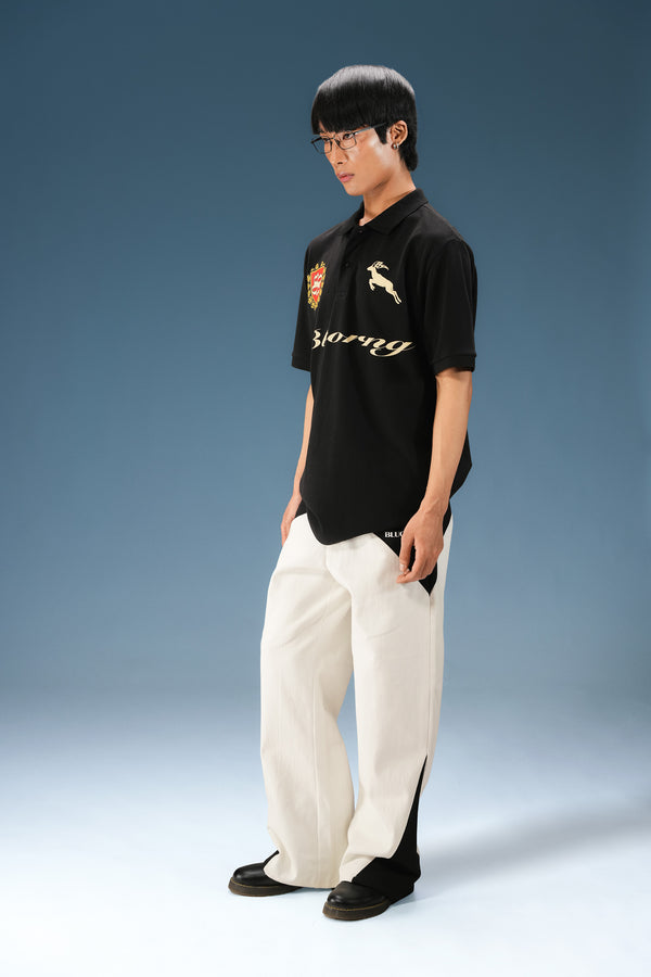 Black Noble Stag Polo T-Shirt