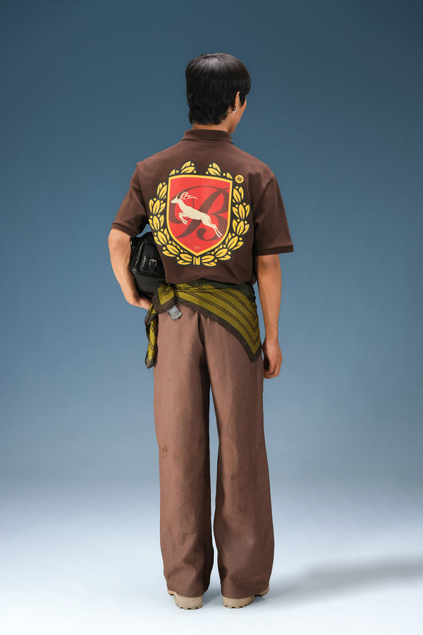 Brown Noble Stag Polo T-Shirt