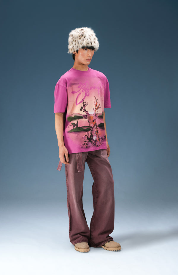 Berry Stag Bloom T-Shirt