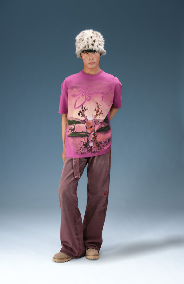 Berry Stag Bloom T-Shirt