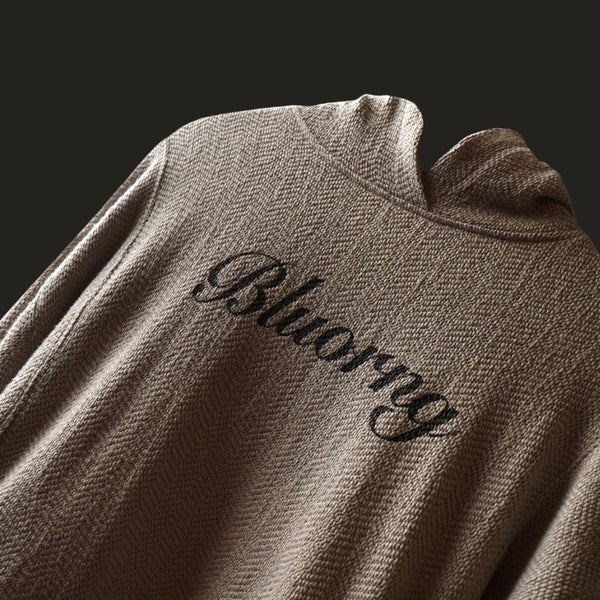 GREY HERRINGBONE HOODIE