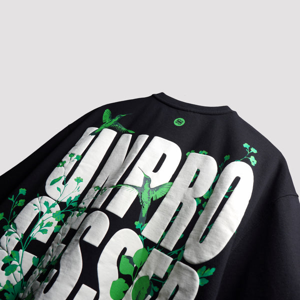 BLACK NATURE T-SHIRT OVERSIZED STREETWEAR FASHION