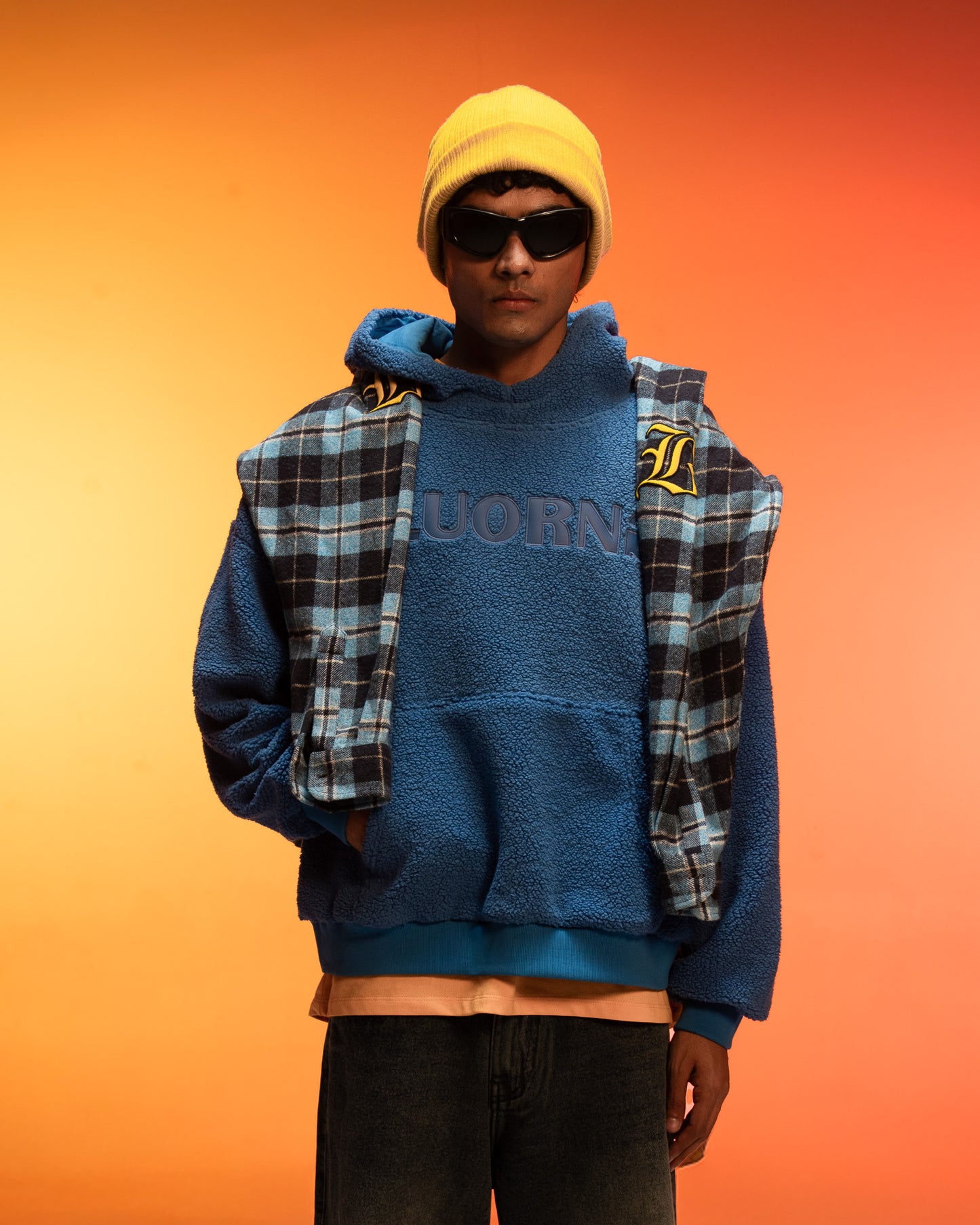 BLUE SHERPA HOODIE