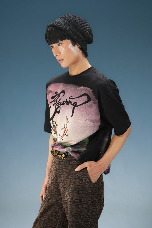 Black Stag Bloom T-Shirt