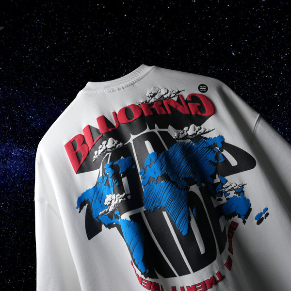 Premium oversized white t-shirt scribble print