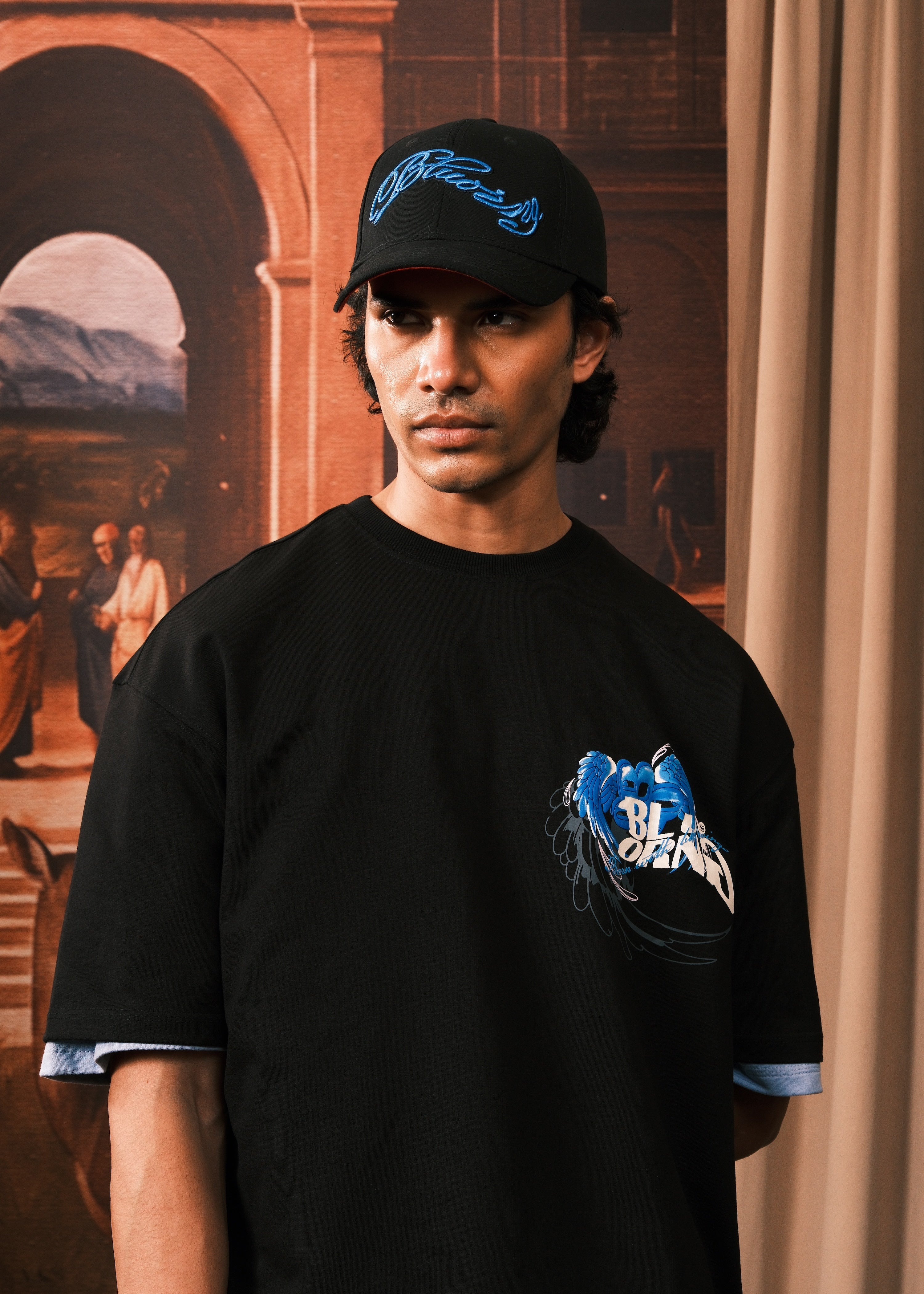 Black Skyburn T-Shirt - Oversized Tee For Men | BLUORNG