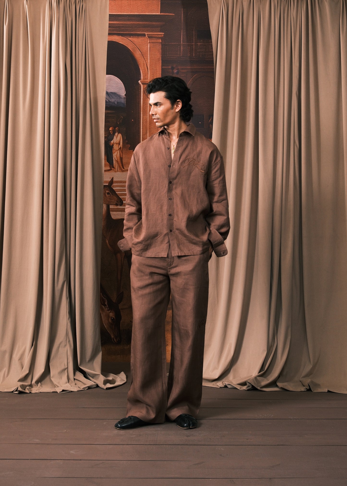 Cocoa Linen Trouser