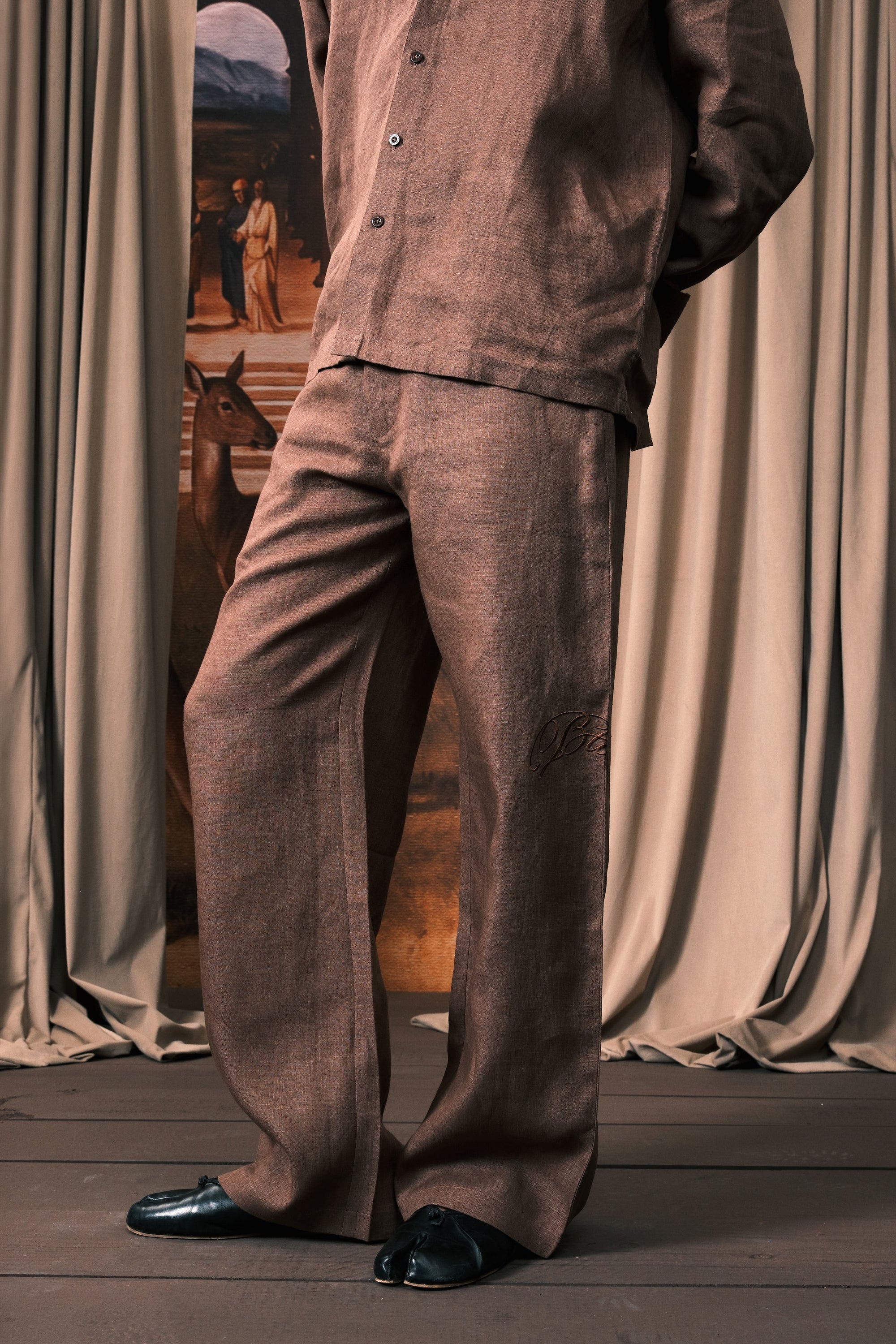 Cocoa Linen Trouser