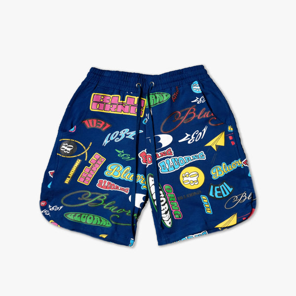 Navy Sticker Shorts