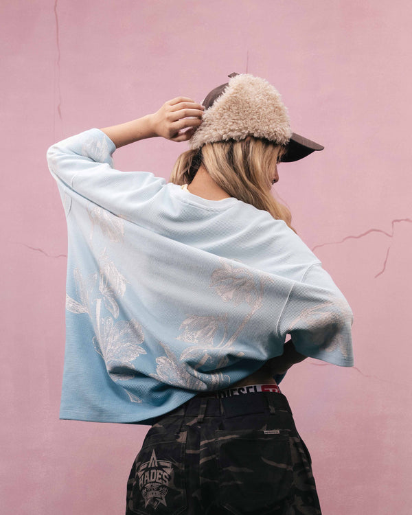 Blu Ombre Floral T-Shirt