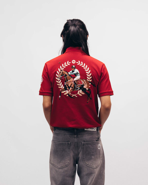 Rush Red Saddle League Polo T-Shirt