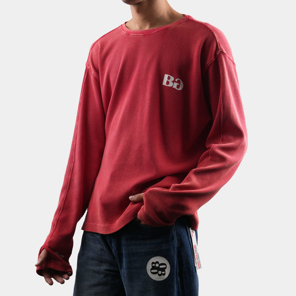 MARS RED FULL SLEEVE T- SHIRT - OVERSIZED TEE