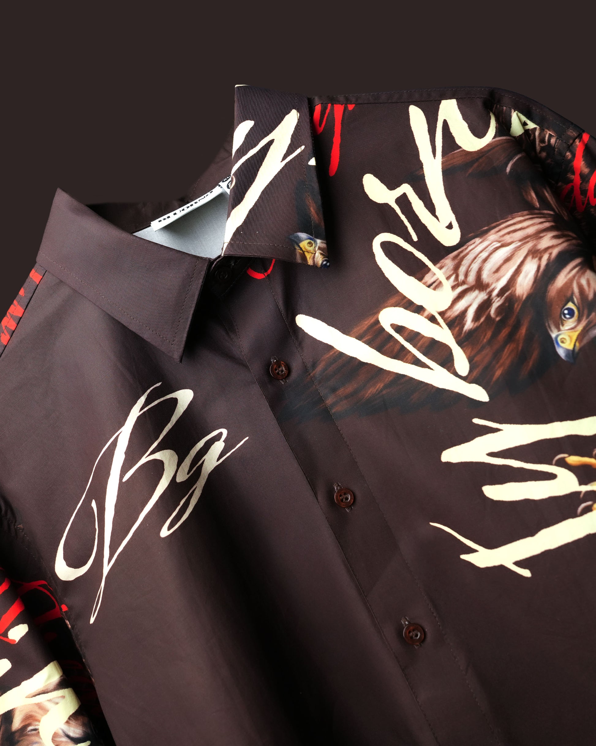 Alpha Descent brown graphic shirt