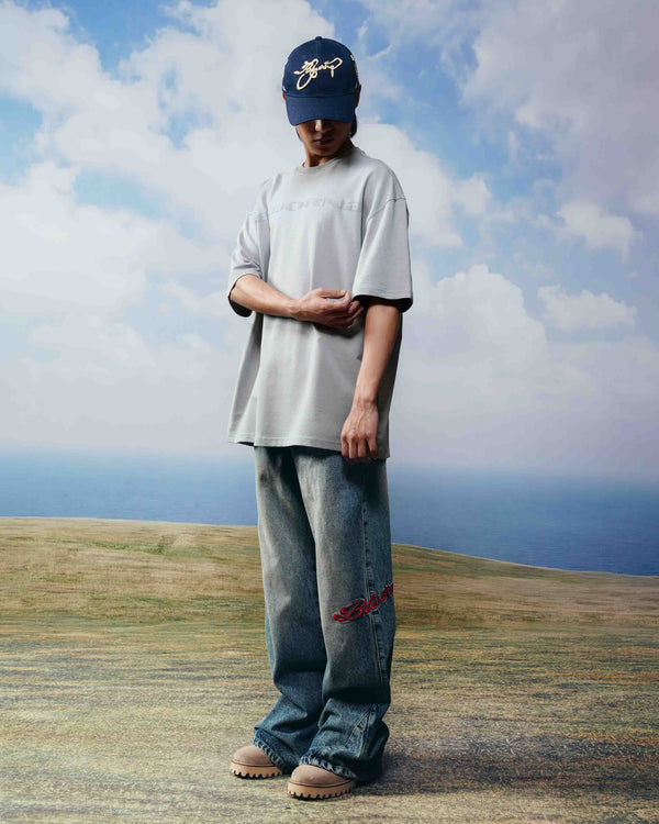 Grey oversized cotton t shirt