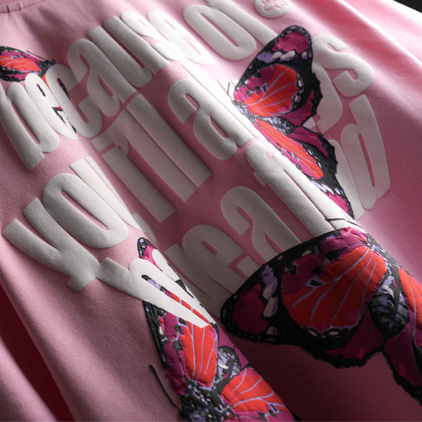 Premium pink oversized t-shirt with statement graphic