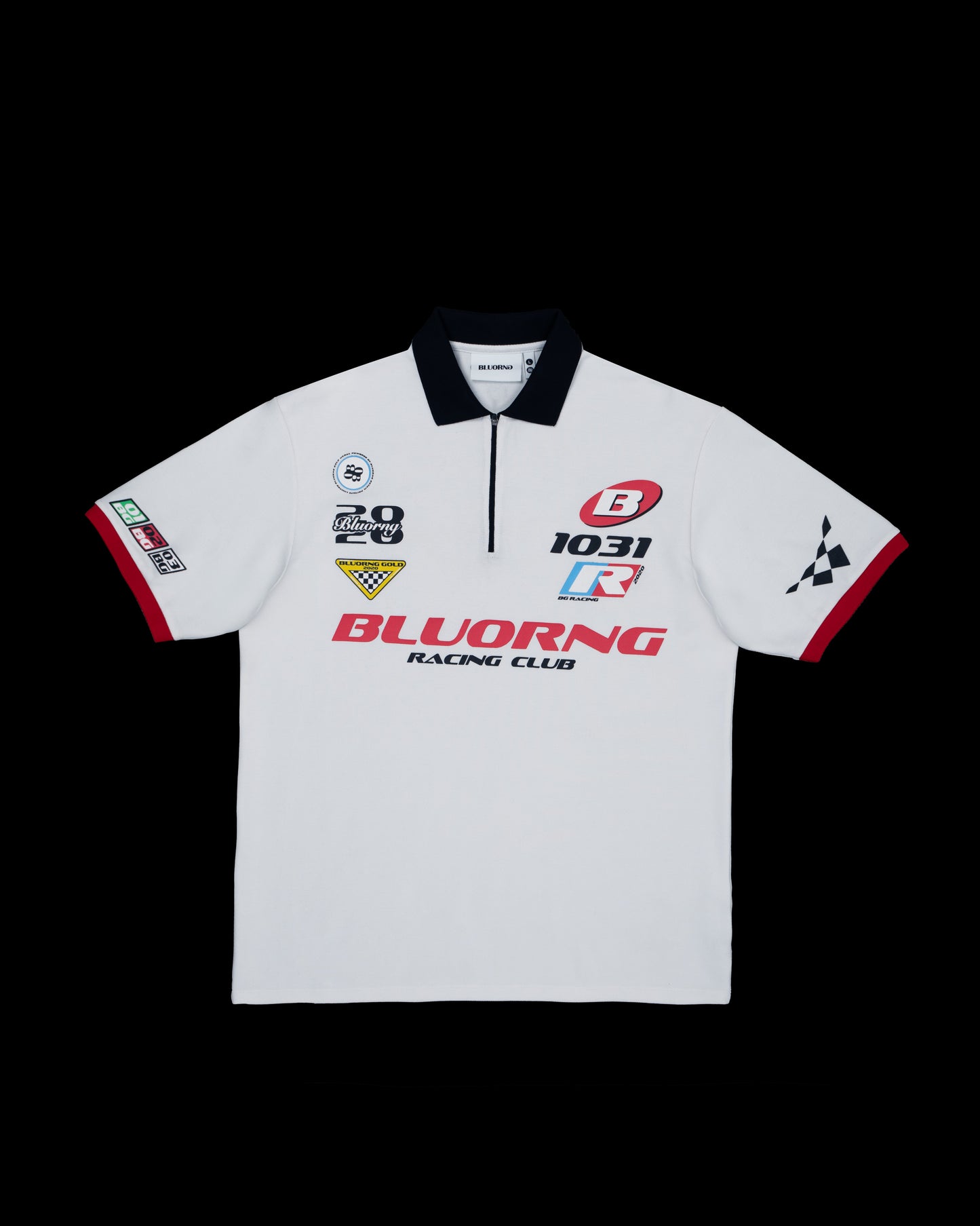 WHITE RETRO REV POLO T-SHIRT