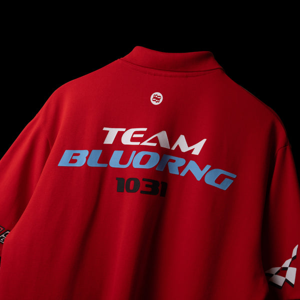 Red Retro Rev Collar Neck Polo T-Shirt