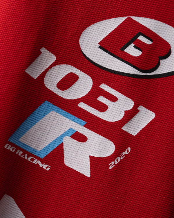 Red Retro Rev HD Screen Print Polo T-Shirt