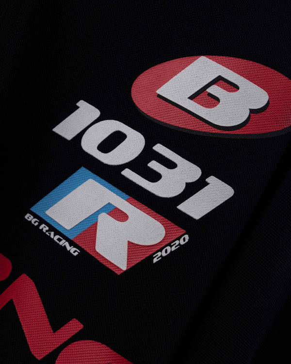 Black Retro Rev HD Screen Print Polo T-Shirt