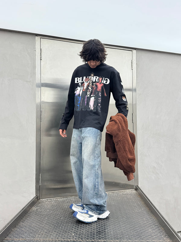 Streetwear black full sleeve Wild Bunch T-shirt for casual and statement looks