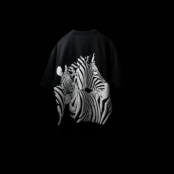 Black Zebra Crew Neck T-Shirt