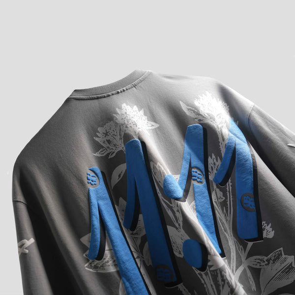 Grey premium oversized t-shirt with bold puff print