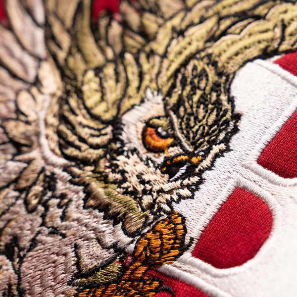 Red Nocturnal Embroidered Design T-Shirt