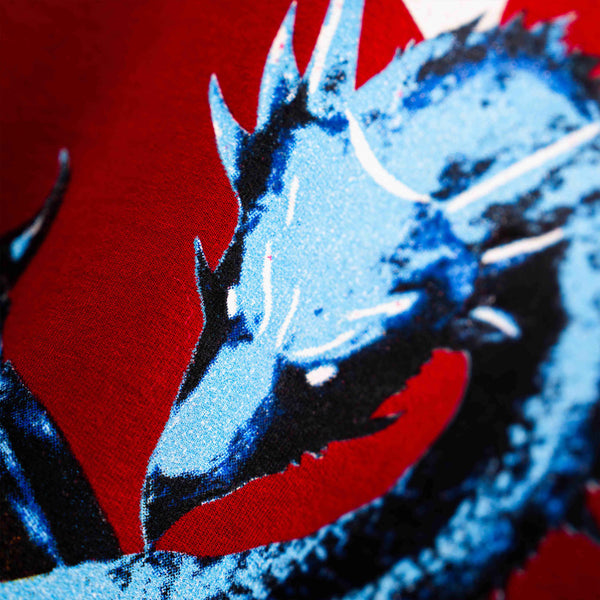 Premium oversized red dragon graphic t-shirt