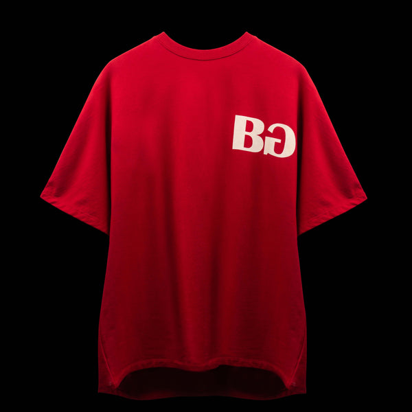 Premium red oversized graphic t-shirt streetwear