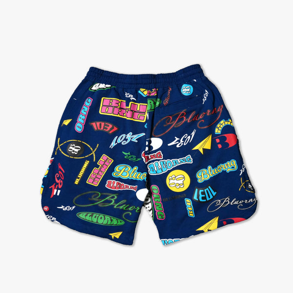 Navy Sticker Shorts