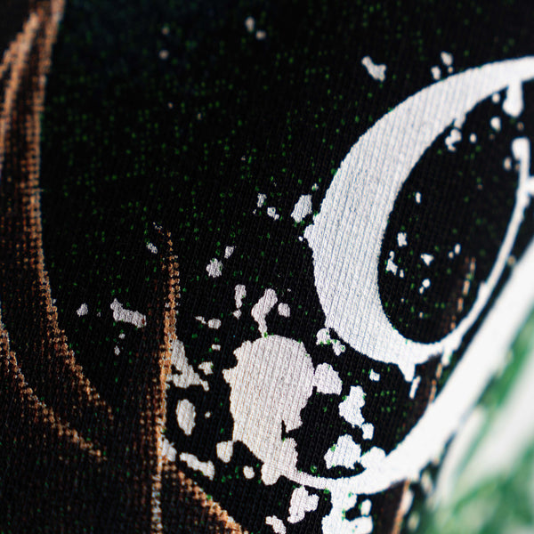 Black premium oversized graphic t-shirt Aurora Stag front and back