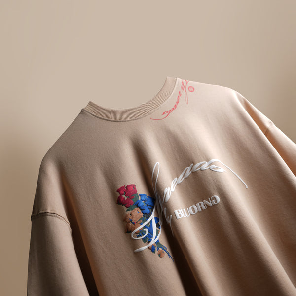 Beige Wild Flower Premium T-Shirt