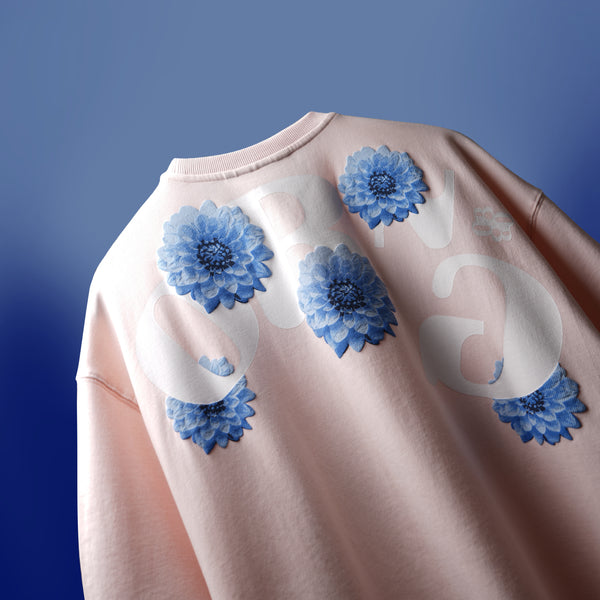 Pink Dahlia Puff Screen Print T-Shirt