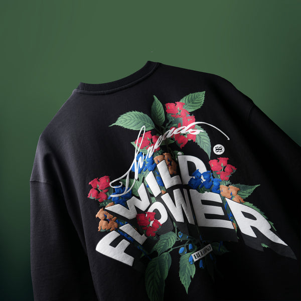 Black Wild Flower Premium T-Shirt