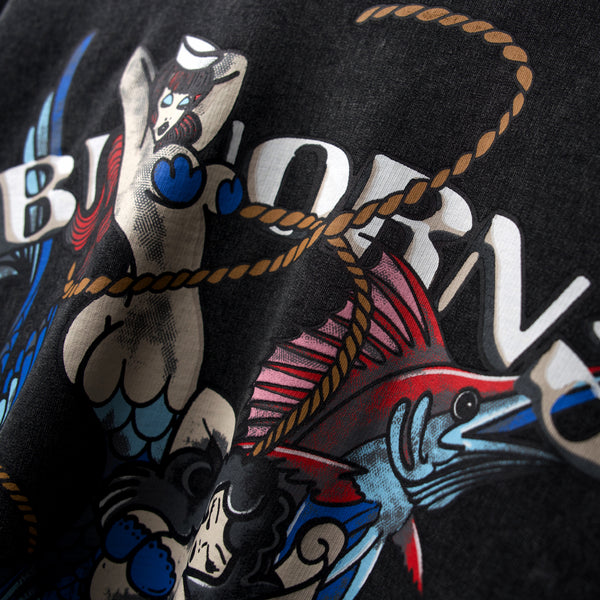 Premium grey oversized streetwear t-shirt with bold artwork