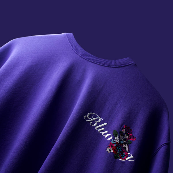 Premium purple oversized cotton tee with dragon embroidery