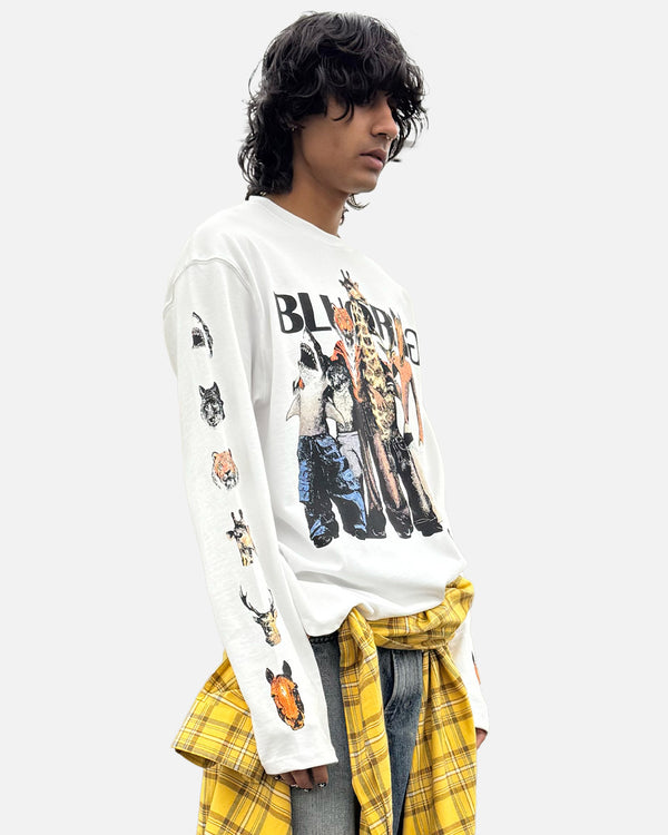 White oversized premium full-sleeve streetwear Wild Bunch design
