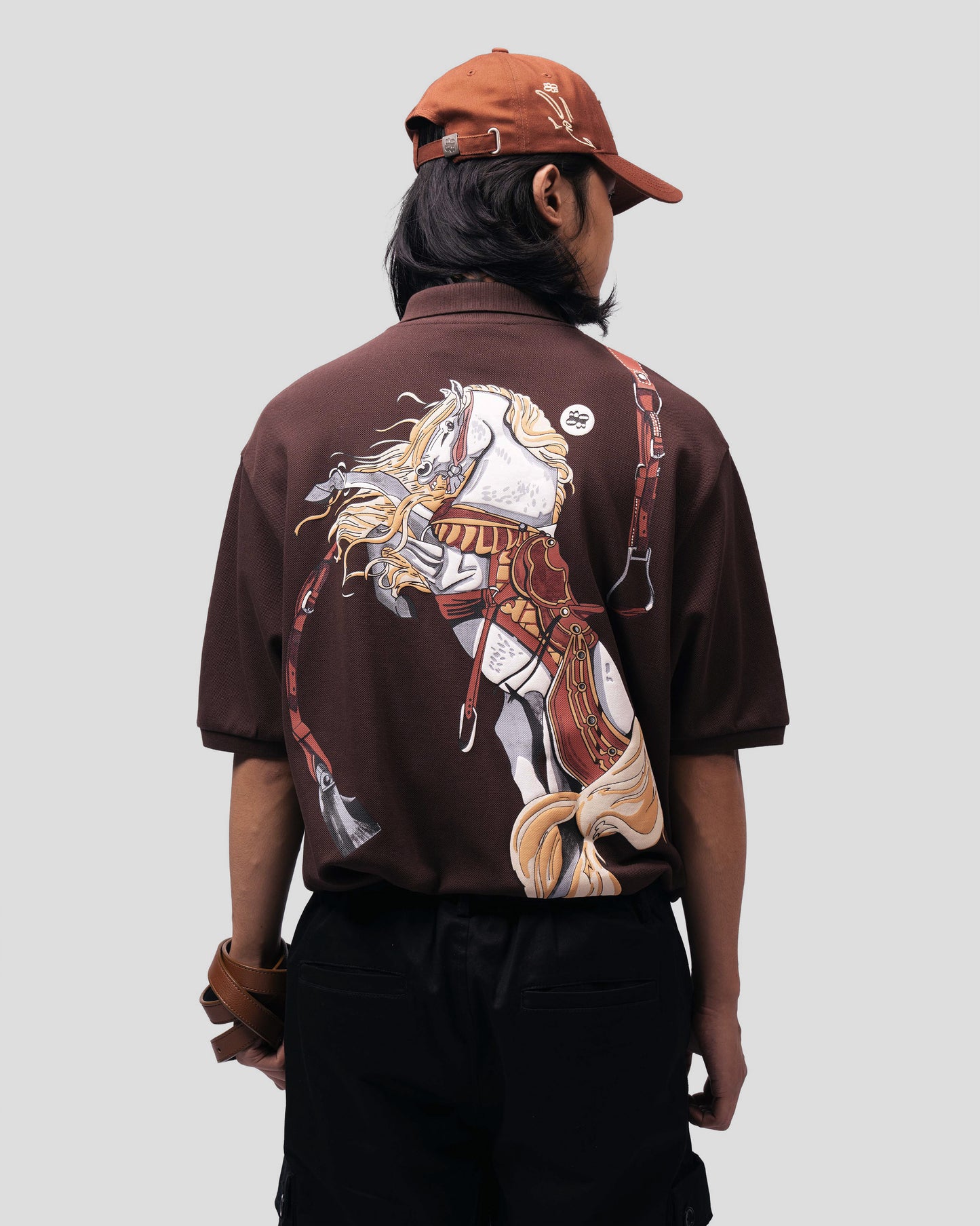 Brown Saddle Polo T-Shirt