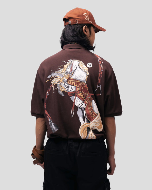 Brown Saddle Polo T-Shirt