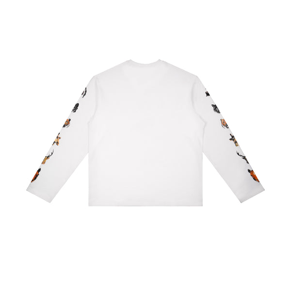 Premium white oversized streetwear long sleeve Wild Bunch graph