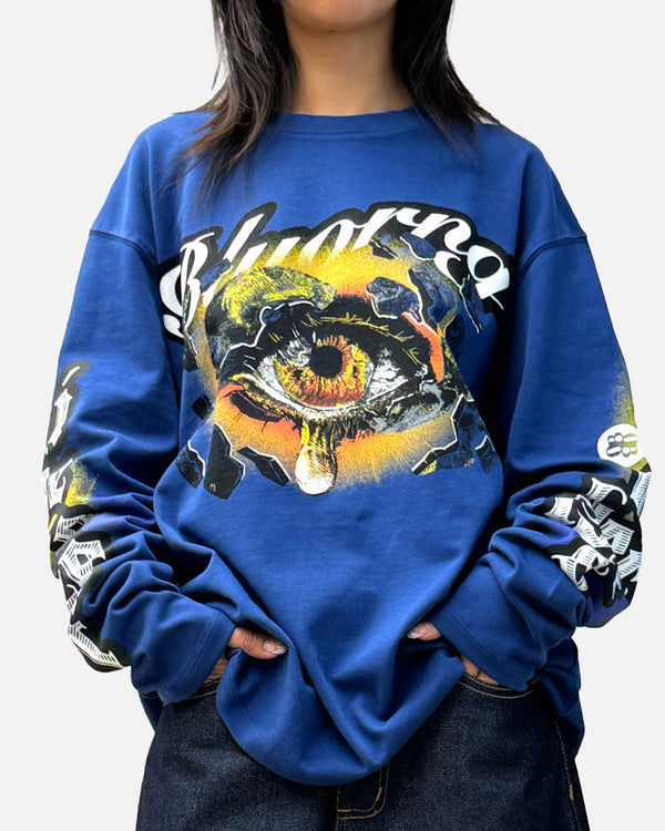 Blue premium oversized t-shirt with graphic