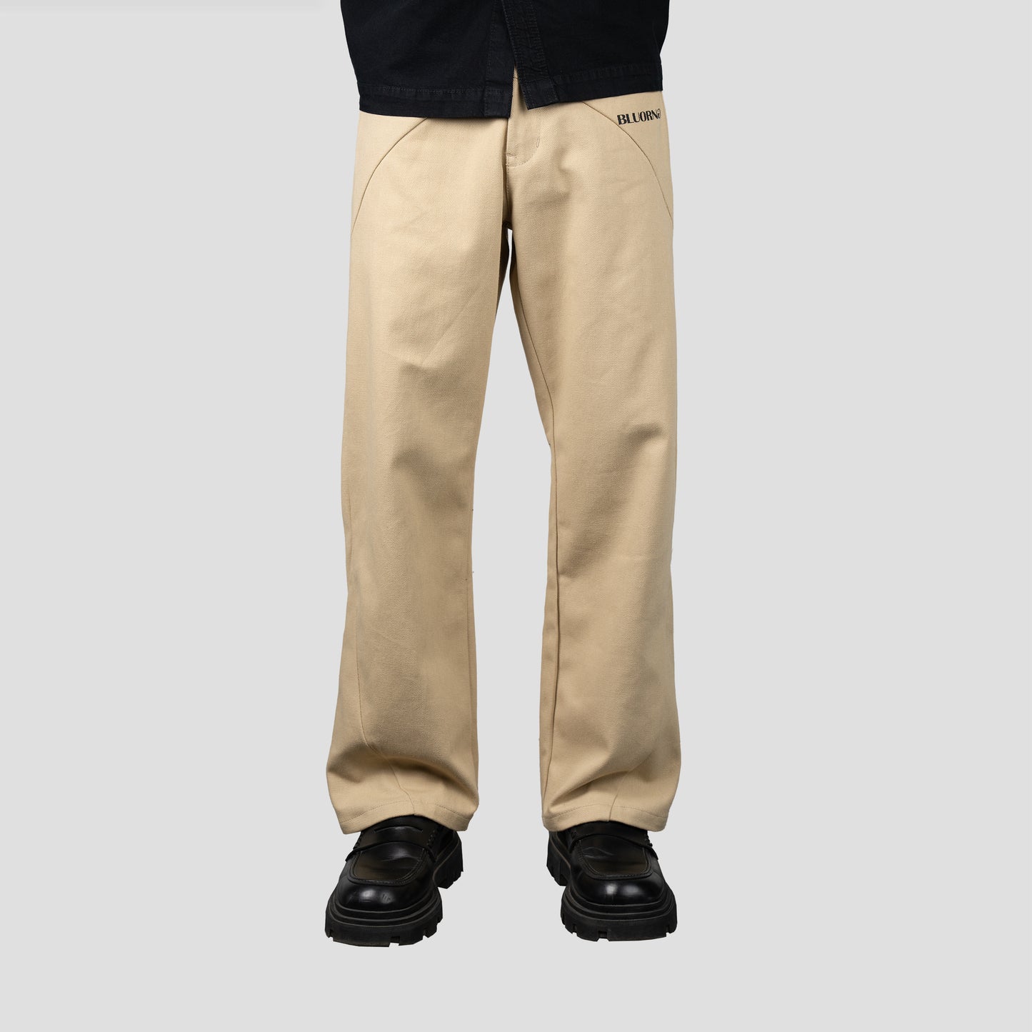 BEIGE SOLID PANTS