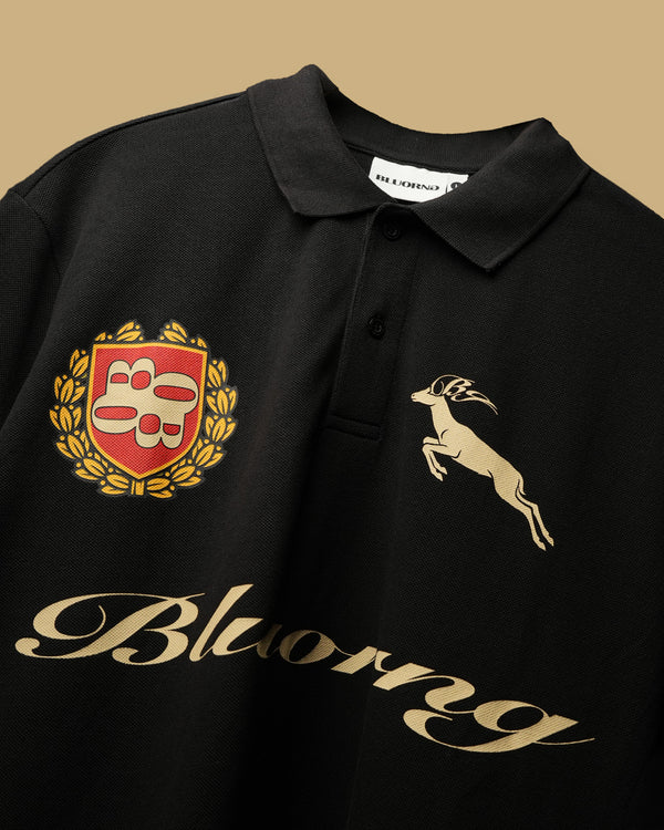 Black Noble Stag Polo T-Shirt