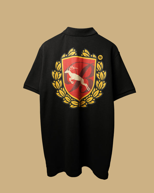 Black Noble Stag Polo T-Shirt