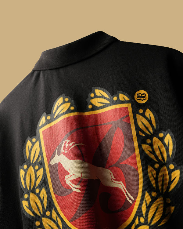 Black Noble Stag Polo T-Shirt