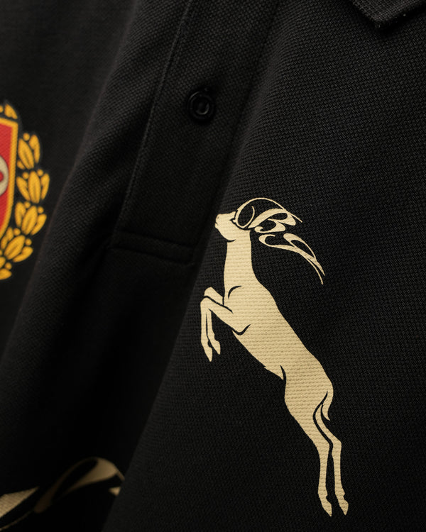 Black Noble Stag Polo T-Shirt