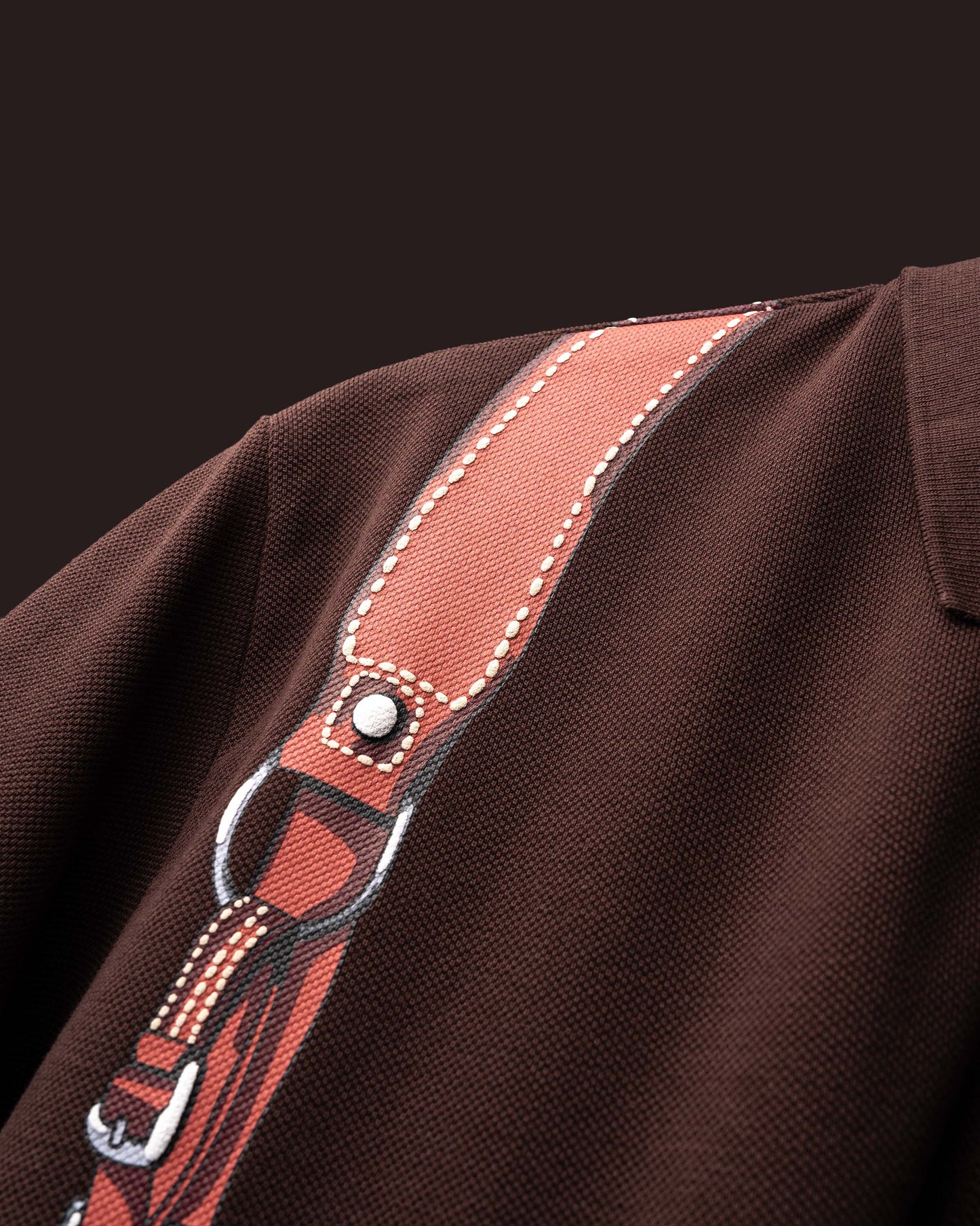 Brown Saddle Polo T-Shirt